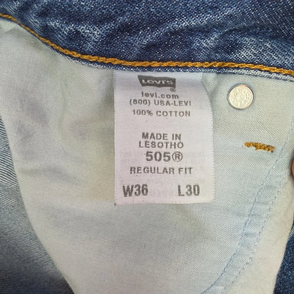 Levi's 505 Regular Fit Jeans Men's 36x30 Blue Straight Leg